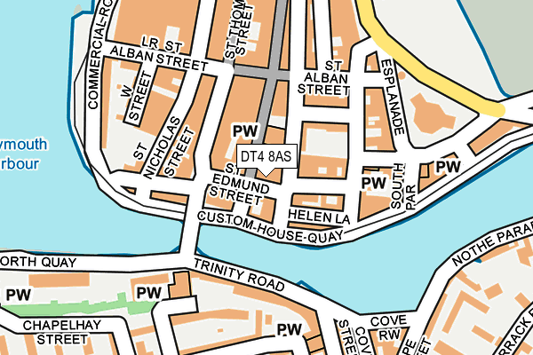 DT4 8AS map - OS OpenMap – Local (Ordnance Survey)