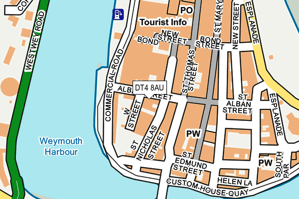 DT4 8AU map - OS OpenMap – Local (Ordnance Survey)