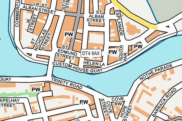 DT4 8AX map - OS OpenMap – Local (Ordnance Survey)