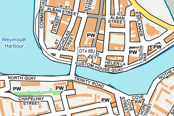 DT4 8BJ map - OS OpenMap – Local (Ordnance Survey)