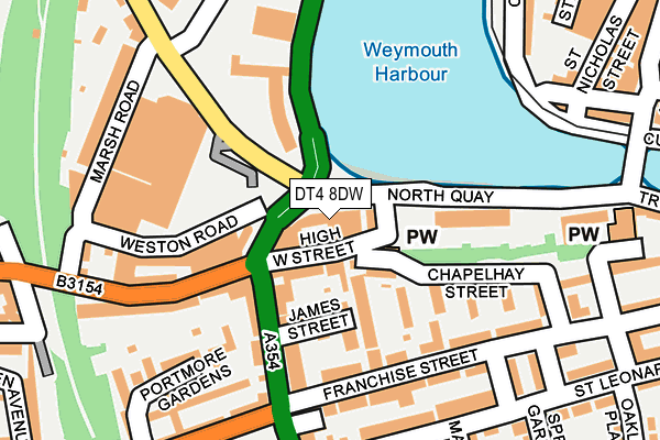 DT4 8DW map - OS OpenMap – Local (Ordnance Survey)