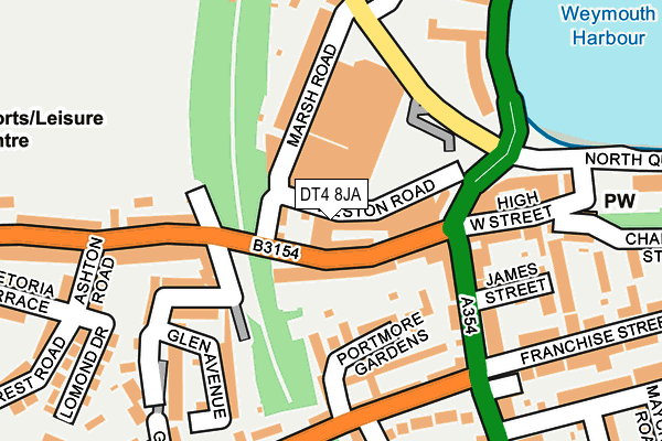 DT4 8JA map - OS OpenMap – Local (Ordnance Survey)