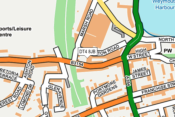 DT4 8JB map - OS OpenMap – Local (Ordnance Survey)