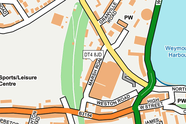 DT4 8JD map - OS OpenMap – Local (Ordnance Survey)