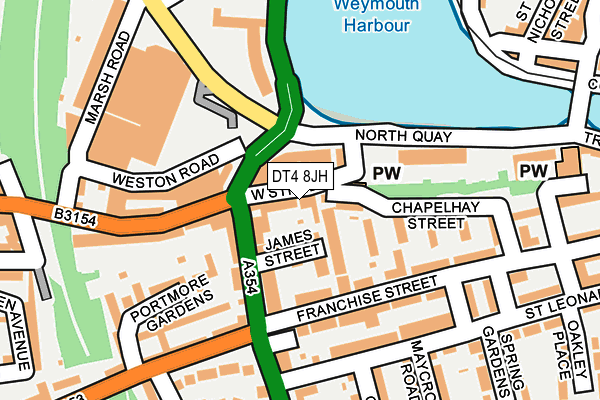 DT4 8JH map - OS OpenMap – Local (Ordnance Survey)