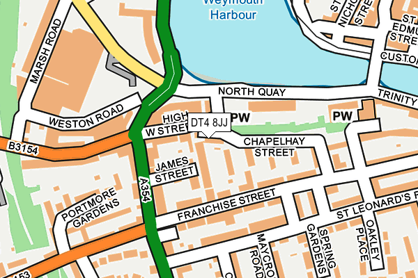 DT4 8JJ map - OS OpenMap – Local (Ordnance Survey)