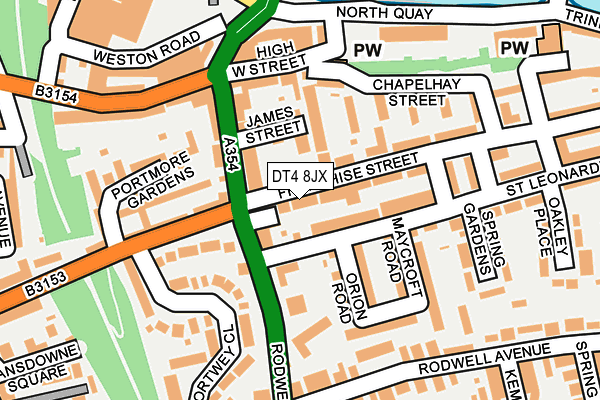 DT4 8JX map - OS OpenMap – Local (Ordnance Survey)