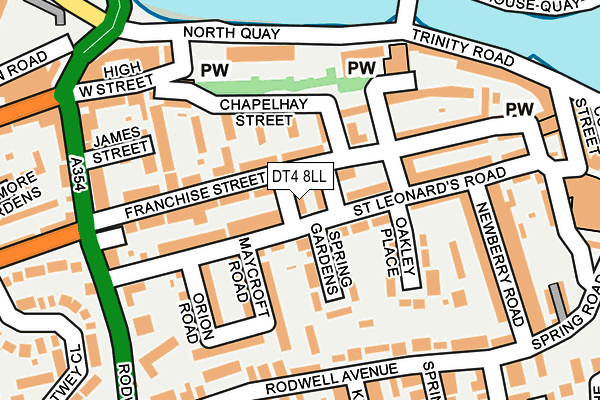 DT4 8LL map - OS OpenMap – Local (Ordnance Survey)