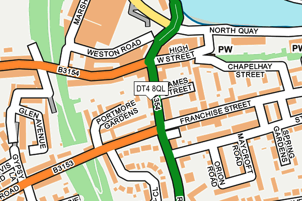 DT4 8QL map - OS OpenMap – Local (Ordnance Survey)