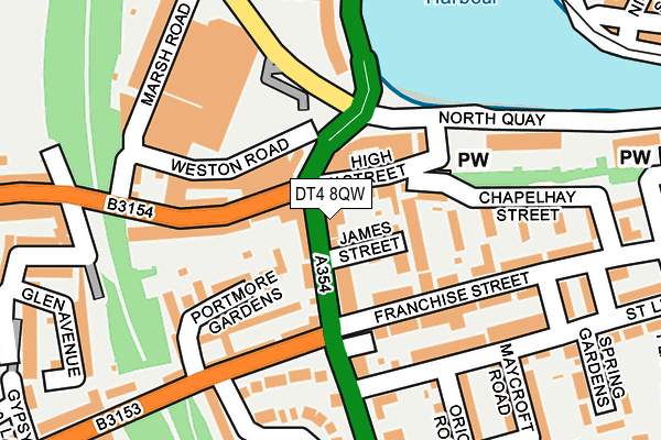 DT4 8QW map - OS OpenMap – Local (Ordnance Survey)