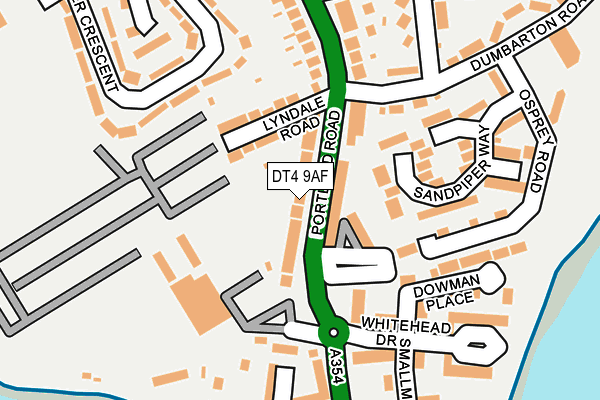 DT4 9AF map - OS OpenMap – Local (Ordnance Survey)