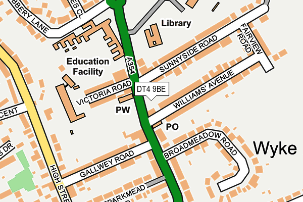 DT4 9BE map - OS OpenMap – Local (Ordnance Survey)