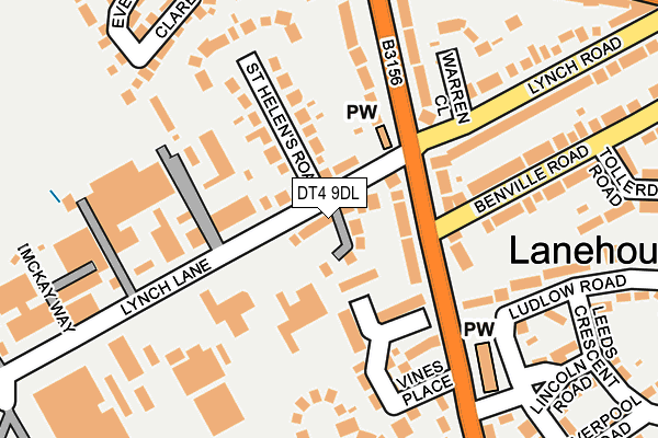 DT4 9DL map - OS OpenMap – Local (Ordnance Survey)