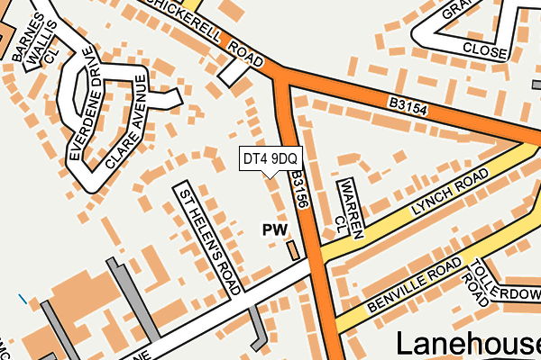 DT4 9DQ map - OS OpenMap – Local (Ordnance Survey)