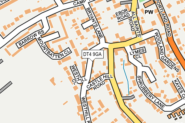 DT4 9GA map - OS OpenMap – Local (Ordnance Survey)