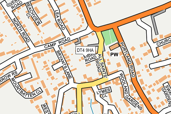 DT4 9HA map - OS OpenMap – Local (Ordnance Survey)