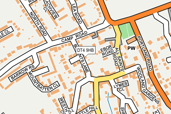 DT4 9HB map - OS OpenMap – Local (Ordnance Survey)