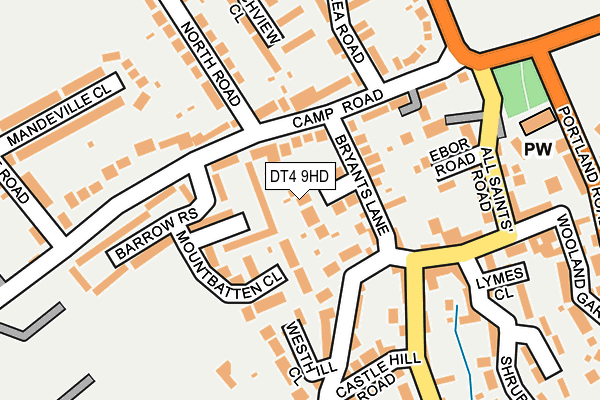 DT4 9HD map - OS OpenMap – Local (Ordnance Survey)