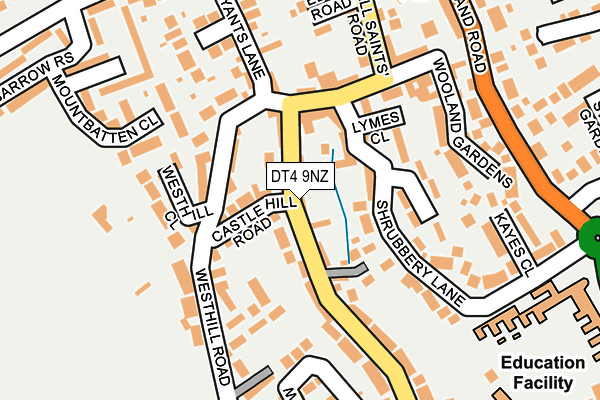 DT4 9NZ map - OS OpenMap – Local (Ordnance Survey)