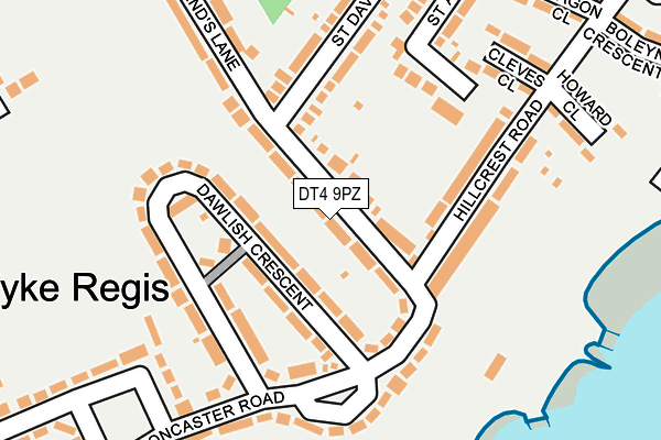 DT4 9PZ map - OS OpenMap – Local (Ordnance Survey)