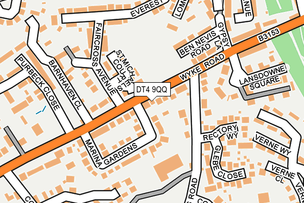 DT4 9QQ map - OS OpenMap – Local (Ordnance Survey)