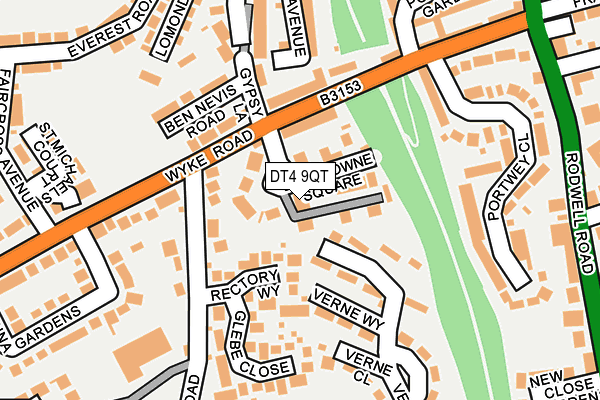 DT4 9QT map - OS OpenMap – Local (Ordnance Survey)