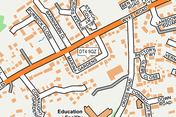 DT4 9QZ map - OS OpenMap – Local (Ordnance Survey)