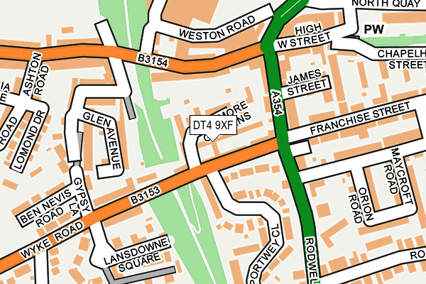 DT4 9XF map - OS OpenMap – Local (Ordnance Survey)