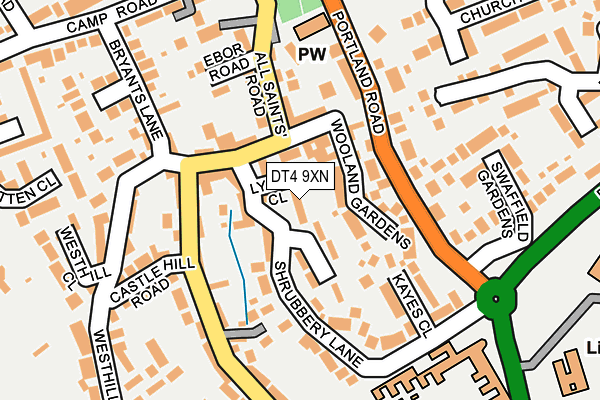 DT4 9XN map - OS OpenMap – Local (Ordnance Survey)