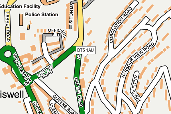 DT5 1AU map - OS OpenMap – Local (Ordnance Survey)