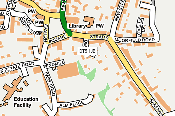 DT5 1JB map - OS OpenMap – Local (Ordnance Survey)