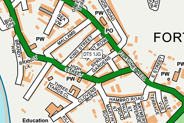 DT5 1JG map - OS OpenMap – Local (Ordnance Survey)