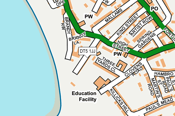 DT5 1JJ map - OS OpenMap – Local (Ordnance Survey)