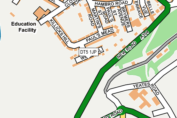 DT5 1JP map - OS OpenMap – Local (Ordnance Survey)