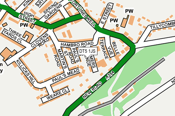 DT5 1JS map - OS OpenMap – Local (Ordnance Survey)