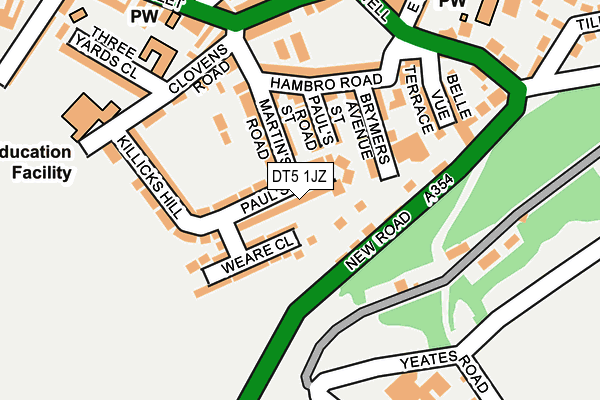 DT5 1JZ map - OS OpenMap – Local (Ordnance Survey)