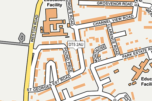 DT5 2AU map - OS OpenMap – Local (Ordnance Survey)