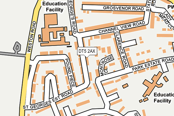DT5 2AX map - OS OpenMap – Local (Ordnance Survey)