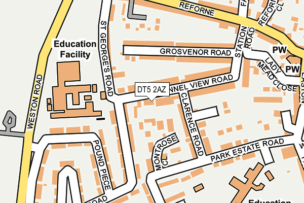 DT5 2AZ map - OS OpenMap – Local (Ordnance Survey)