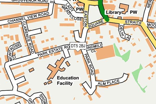 DT5 2BJ map - OS OpenMap – Local (Ordnance Survey)
