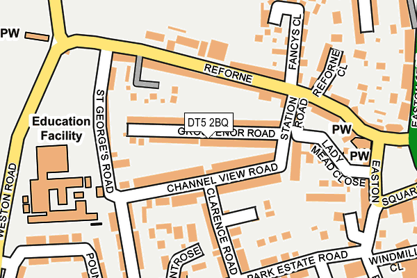 DT5 2BQ map - OS OpenMap – Local (Ordnance Survey)