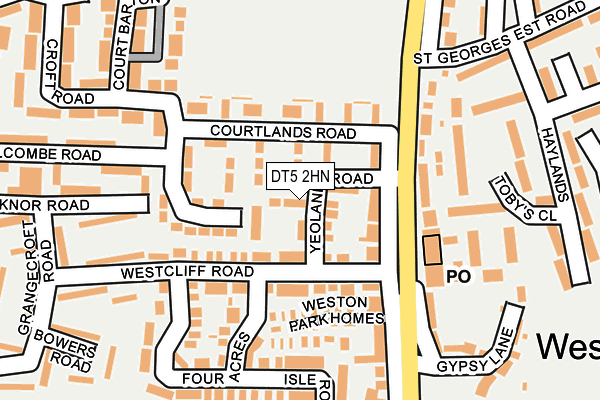 DT5 2HN map - OS OpenMap – Local (Ordnance Survey)