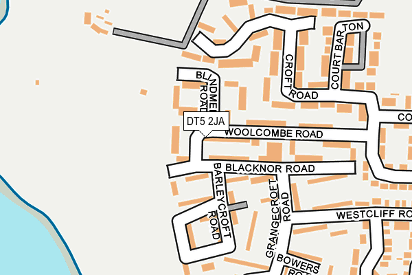 DT5 2JA map - OS OpenMap – Local (Ordnance Survey)