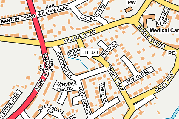 DT6 3XJ map - OS OpenMap – Local (Ordnance Survey)