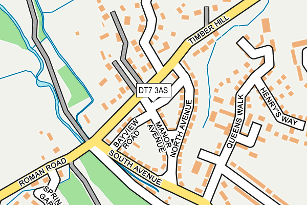 DT7 3AS map - OS OpenMap – Local (Ordnance Survey)