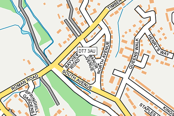 DT7 3AU map - OS OpenMap – Local (Ordnance Survey)
