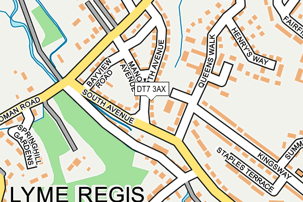 DT7 3AX map - OS OpenMap – Local (Ordnance Survey)