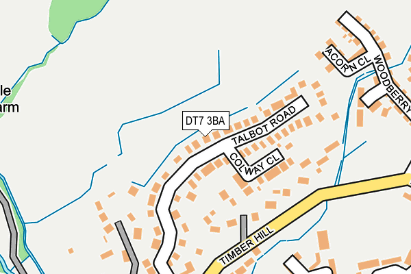DT7 3BA map - OS OpenMap – Local (Ordnance Survey)