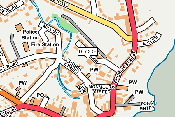 DT7 3DE map - OS OpenMap – Local (Ordnance Survey)