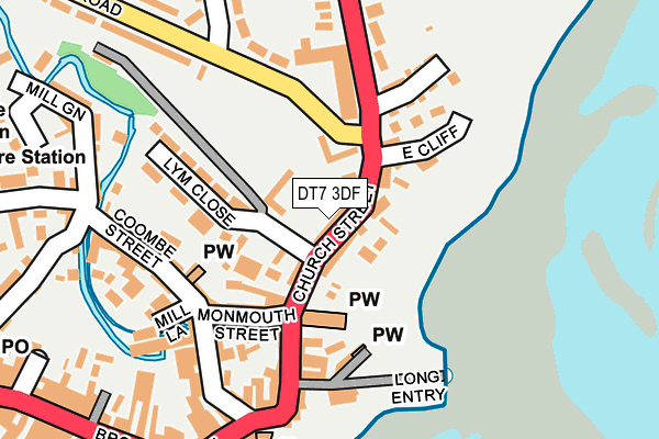 DT7 3DF map - OS OpenMap – Local (Ordnance Survey)